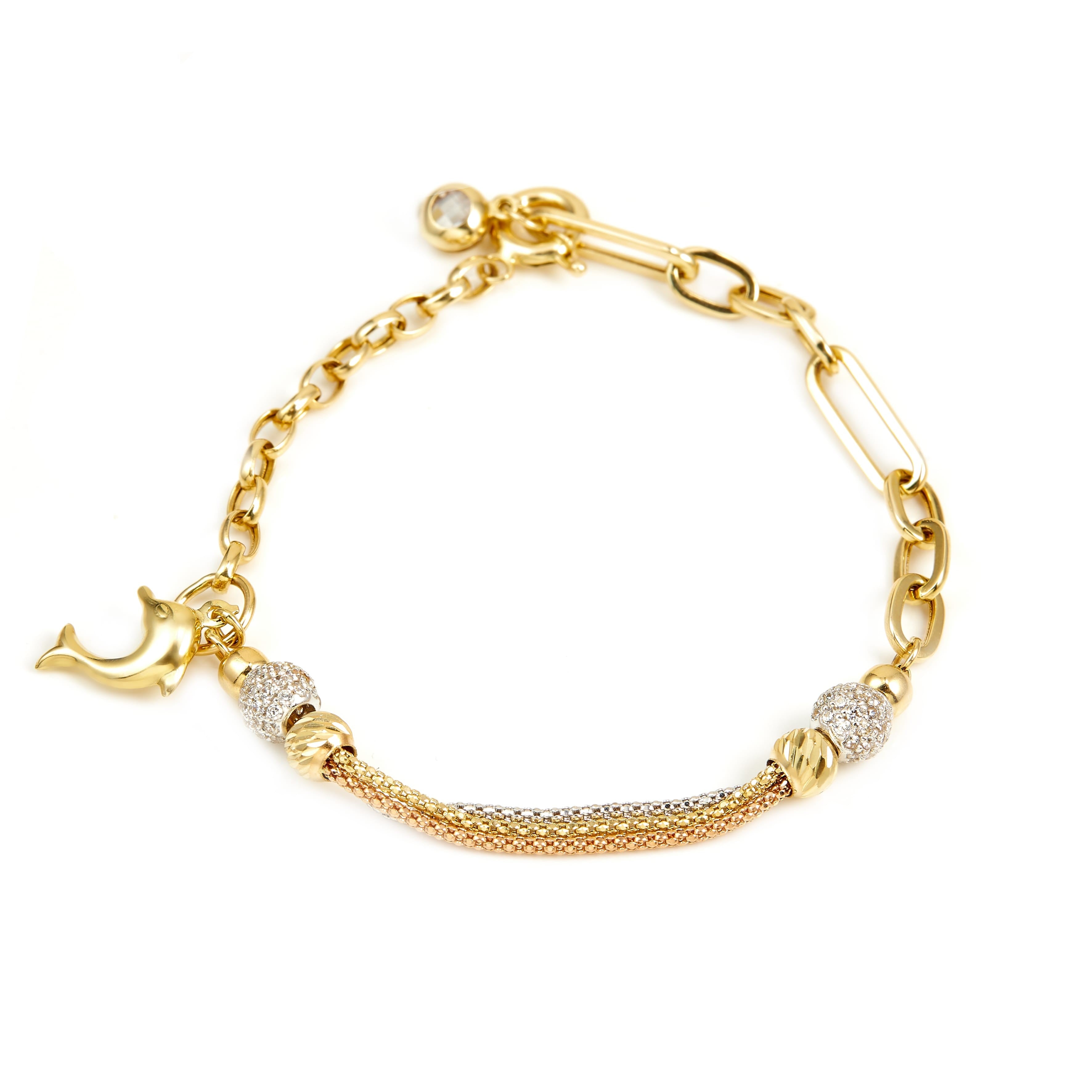 Armband aus gelbgold, weißgold und roségold 14K BRA011