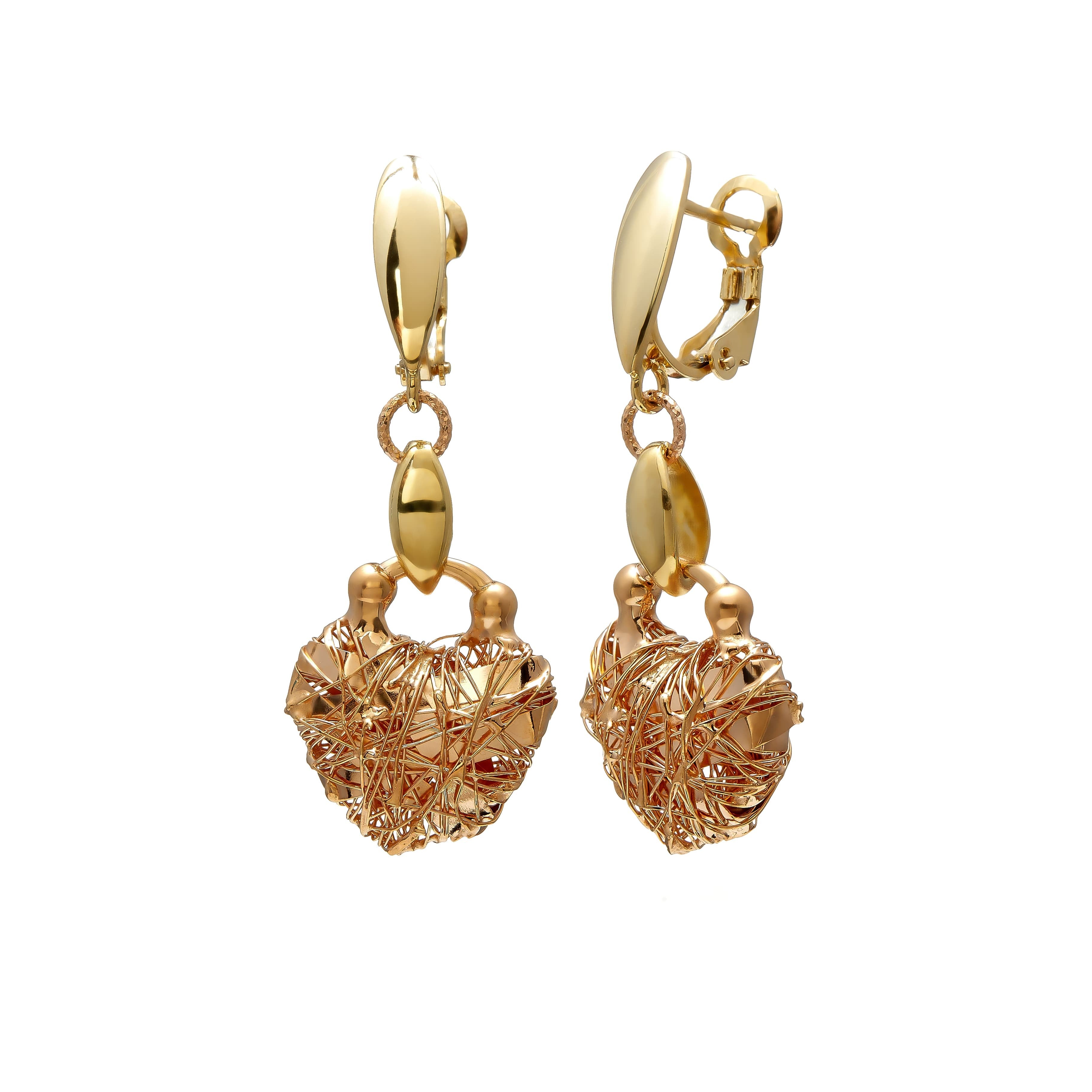 Ohrringe aus gelbgold und roségold 14K CER019