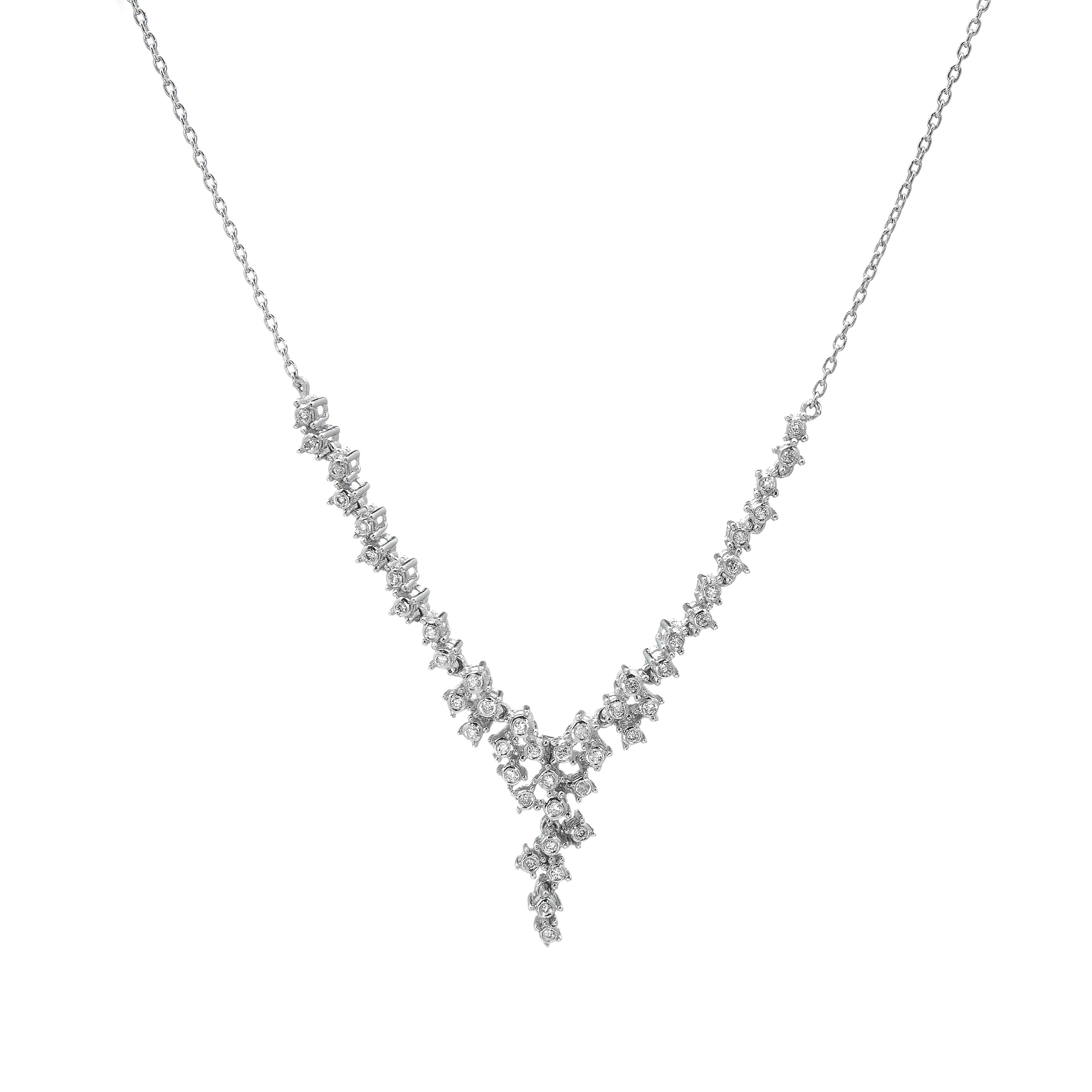 Halskette aus weißgold-14K mit diamanten de 0.16ct COLDIA001