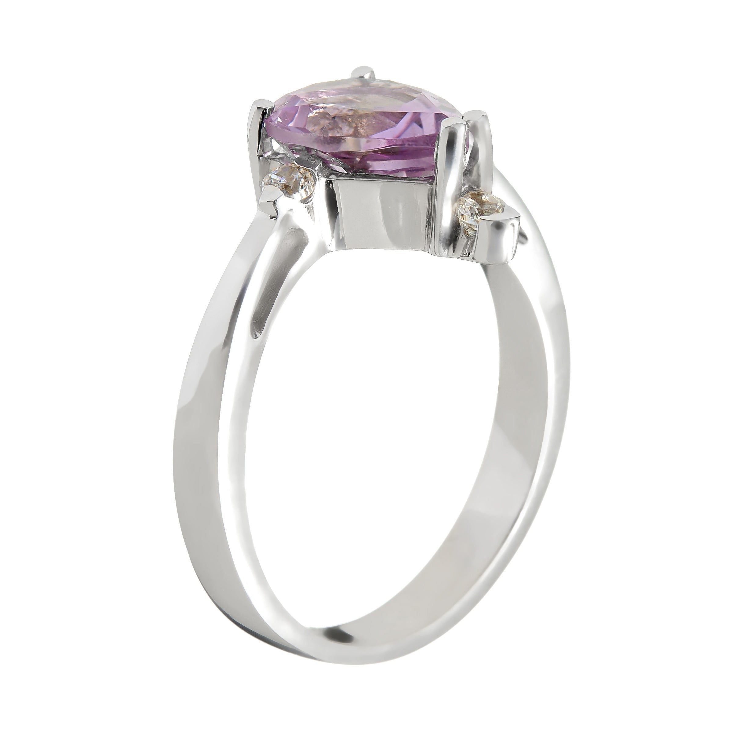 Ring aus weißgold 14K mit amethyst