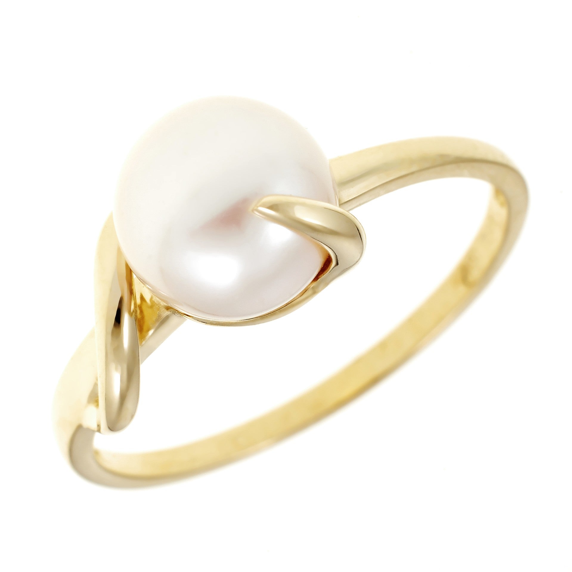 Ring aus gelbgold 14K mit der perle der kultur