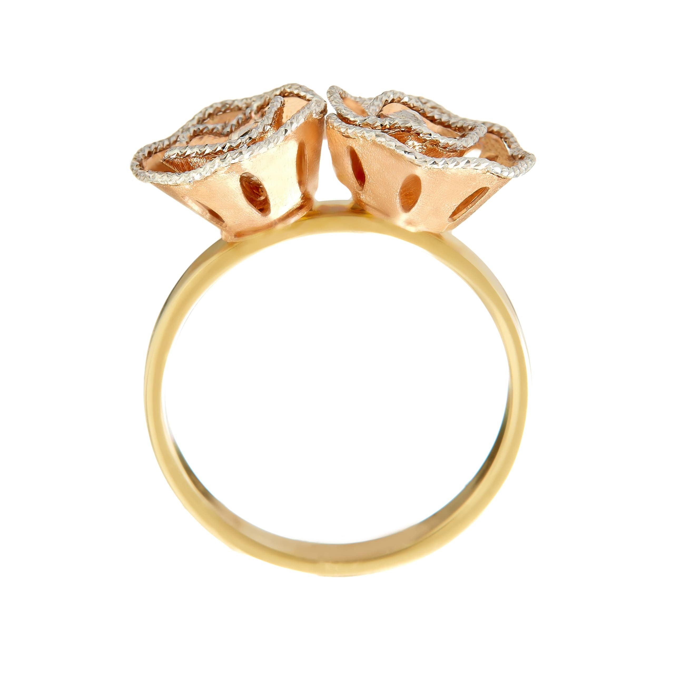 Ring aus gelbgold, roségold und weißgold 14K